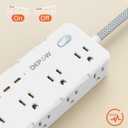 DEPOW Power Strips with Surge Protection, 10 FT Braided Extension Cord with Multiple Outlets-8 AC Outlets 4 USB Ports (2 USB C), 1700 Joule Surge Protector with Flag Plug for Home Office, White