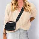 PRETTYGARDEN Women's Knit Cardigan Sweaters Casual Long Sleeve Open Front Button Up Ribbed Fall Spring Sweater Jackets (S)