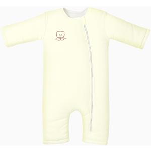 Premium Cotton Baby Sleep Sack with Legs Winter 3-6 Months 2.5 Tog, Ultra Soft Wearable Blanket Sleeping Bag Sack Easy Diaper Changing Transitional Sleep Sacks Unisex Newborn Infant Babies Girls Boys (Cream)