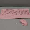 MEETION Wireless Keyboard and Mouse, Full-Sized Cordless Keyboard with Wrist Rest, 3 DPI Adjustable Mouse, Keyboard and Mouse Set with 2.4GHz USB Receiver, for PC/Computer/Laptop/Windows/Mac, Pink