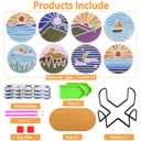 Libfx Diamond Art Coasters Kit with Holder, 8 Pcs Diamond Art Coasters for Adults Kids Beginners Crafts Gifts (Sun-Moon)