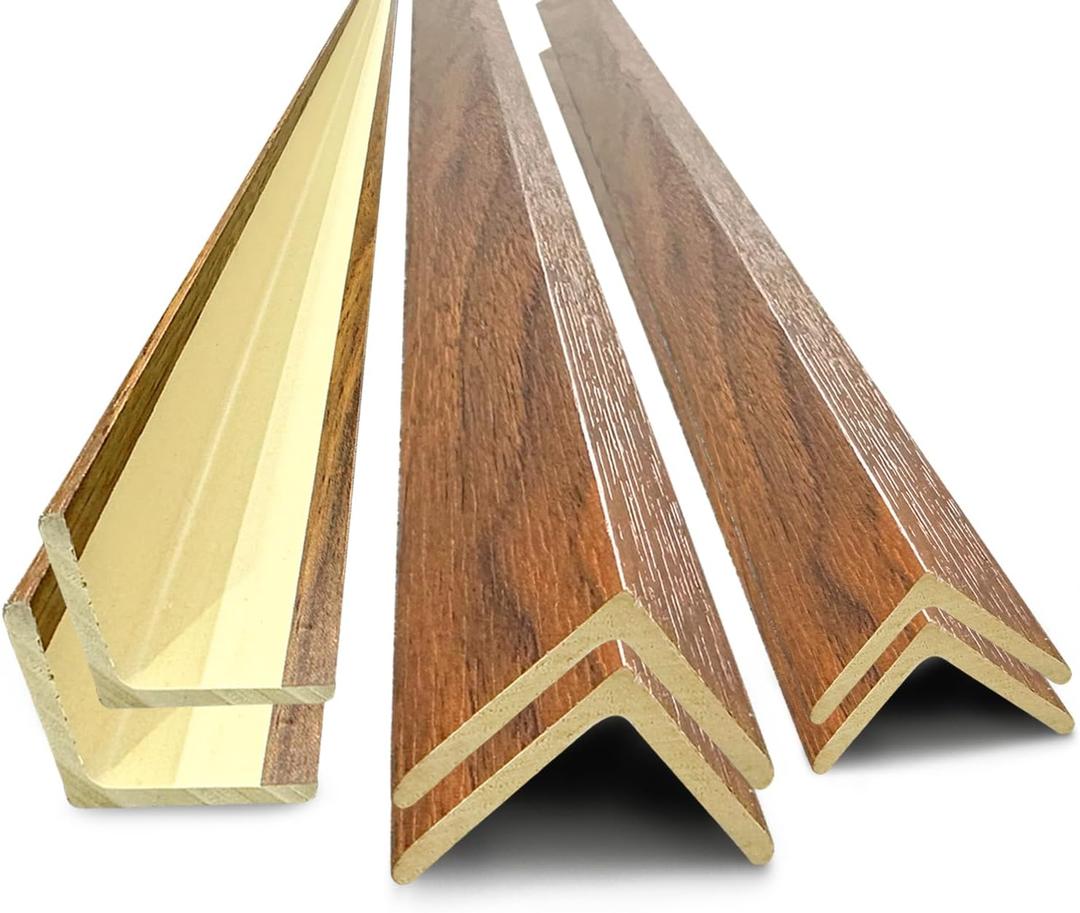 6Pcs 48" Wall Corner Protector,Pre-Cut Wall Corner Protector Guard Protection,Wood Grain Corner Trim for Door,Window Frames,Wooden Wall Edges(6Pcs-Walnut)