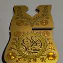 Milisten Wooden Book Stand Vintage Ramadan Quran Holder Folding Bible Display Stand Decorative Islamic Eid Mubarak Bookshelf Organizer for Reading Prayer Chapel Golden