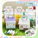 Cherizia Dog House Treat Boxes, 28 Piece Party Favor Set, White Gift Boxes with Handle, DIY Craft Supplies