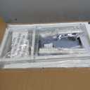 Furologee 38in Console Table with 3 Drawers, Small Sofa Table with Lights and Power Outlets, Hallway Tables with 3-Tier Shelves, White Narrow Console Table for Entryway, Living Room, Couch, Foyer