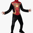 Marvel Integrated Spider-Man Official Youth Halloween Costume - Premium Quality Printed Jumpsuit with Pull On Fabric Mask