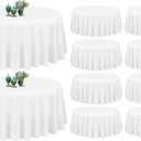 10 Pack White Round Tablecloth 90 Inch Washable Polyester Tablecloths for Round Tables Stain Resistant and Wrinkle Table Cloth Decorative Fabric Table Cover for Dining Wedding Party Banquet Buffet