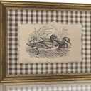 Vintage Gold Framed Wall Art Vintage Duck Wall Art Rustic Farmhouse Brown Gingham Duck Wall Decor Picture Country Cottage Illustration Poster Print Artwork for Living Room Bedroom 9x11in