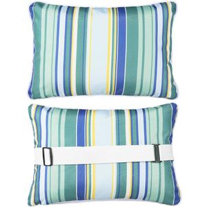 Enipate Outdoor Chaise Lounge Head Resting Pillows with Insert, Pack of 2 Water Resistant Headrest Pillows with Adjustable Strap for Pool Patio Chairs Beach Chair