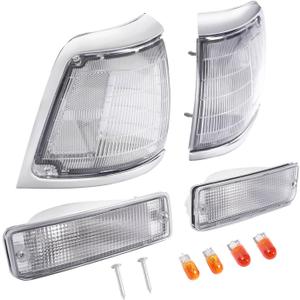 HECASA 4PCS Front Corner Lights+Turn Signal Lights Compatible with 1992-1995 Toyota Pickup Truck(2 Wheel Drive Models Only) Corner Lamp Turn Signal Lamps Assembly Clear Lens LH & RH