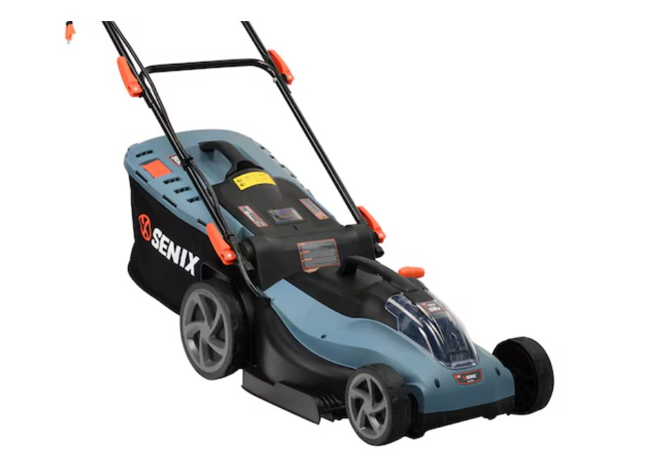SENIX 40V 17" Electric Lawn Mower, Battery Powered Cordless Lawnmower, 2-in-1 Brushless Walk-Behind Push Mowers, 6 Heights Adjustment, cortadora de pasto, Includes 2x5Ah Batteries & Charger, LPPX2-M5