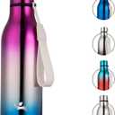 Konokyo Insulated Water Bottle with Strap,18 oz Double Wall Stainless Steel Vacuum Bottles Metal Water Flask,Wonderland
