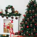 12 Pcs Velvet Christmas Balls Flocked Christmas Tree Hanging Ornaments Shatterproof Plastic Hanging Balls Decorations for Xmas Tree Party Home Holiday Decor (Brown, 3.15 inch)