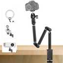 TARION Overhead Camera Desk Mount - 360° Flexible Articulating Arm with 3/8'' Screw and 1/4'' Screw Ballhead for DSLR SLR Mirrorless Cameras Projector Ring Light TKA01-M