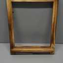LotFancy 15"x12" Magnetic Chalk Board Sign, Small Wood Framed Tabletop Black Easel Chalkboard, Foldable Standing Ledge,1 White Chalk Pen 2 Magnets and Wall Hanging Kits Included,Rustic Brown