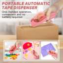 Eagle Automatic Tape Dispenser, Handheld & Portable Design, Office Tape Gun, One-Handed Operation with Safety Blade for Office, Home, DIY or Packaging (Includes 2 Free Tapes)Flamingo Pink