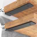 Goovilla Heavy Duty Floating Shelf Brackets 12 Inch for 24 Wood Stud, 4 Pack L Brackets for Shelves or Shelving, Black Coated Metal Shelf Hardware with 160 lb. Load Capacity and Easy Installation