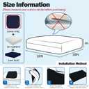 Sqodok Patio Cushion Covers 18x18 Waterproof Outdoor Cushion Covers Replacement 2Pack Patio Cushion Seat Slicovers with Ties for Sectional Sofa, Wicker Chair, Blue