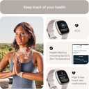 Fitbit Sense 2 Advanced Health and Fitness Smartwatch with Tools to Manage Stress and Sleep, ECG App, SpO2, 24/7 Heart Rate and GPS, Lunar White/Platinum, One Size (S & L Bands Included)