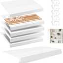 5 Pcs Wire Rack Covers 24x12x3 inch PVC Pantry Shelf Cover 0.31 inch Thick Removable Closet Wire Rack Shelf Covers,Decoration Kitchen Bathroom Office Shelving(White Birch Color,24x12x3inch)