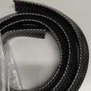 Ejoyous Car Fiber Trim Strip, 1.5m/59in Universal Fit, Black Rubber, Left, Car