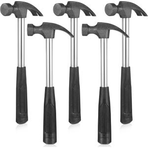 Gatuida Small Claw Hammer Set of 5 Mini Nail Hammers with Non-Slip Rubber Handles for Home Carpet and Wall Use