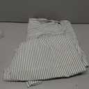 EXLURA Womens Summer 100% Cotton 2 Piece Outfits Striped Sleeveless Top Capri Wide Leg Pants Sets Faux Linen Beach Vacation (L)