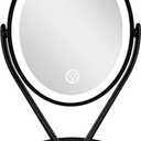 Double-Sided 1x/7x Magnification LED Makeup Mirror with Lights, Lighted Vanity Mirror USB Chargeable, Touch Sensor Control 3 Light Settings Illuminated Countertop Mirrors