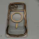 for iPhone 16 Pro Max Case: [Cute Wave Frame][Fit for MagSafe] Military Drop Shockproof Protection, Camera Protective Glossy Slim Magnetic Wavy Phone Cover for Women Girls 6.9'', Clear/Dessert