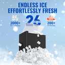 WETIE Ice Maker Countertop, 9 Bullet Ice Cubes in 6 Minutes, 26lbs/24Hrs with 2 Sizes, Portable Ice Machine with Basket, Scoop and Ice Pack, Compact ice Maker for Home, Kitchen, Camping, Party