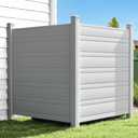 DWVO 50" W x 50" H Garbage Can Privacy Fence, Outdoor Air Conditioner Fence Panel, Vinyl Trash Enclosure with Metal Stakes, 2 Panels (Gray)