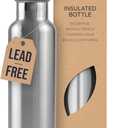 Bambaw 32 oz Water Bottle | Insulated Water Bottles | Water Bottle Stainless Steel | Insulated Travel Water Bottle | Insulated Water Bottle | Stainless Steel Water Bottles | 1 Liter Water Bottles (Silver)