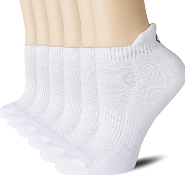 CS CELERSPORT 6 Pairs Ankle Athletic Running Socks Low Cut Sports Tab Socks for Men and Women (Medium)