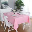 FOLINS&HOME Pink Rectangular Table Cloth in Heavy Duty and Water Resistant Polyester-Wrinkle Free, Spillproof and Washable Tablecloths 60 x 102 inch-Table Cover for Indoor and Outdoor-Oblong/Rectangle