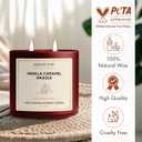 Majestic Pure Vanilla Caramel Scented Candle with Upto 45+ Hrs Burn Time, 2-Wick Candle, Soy Wax Blend for Cleaner Consistent Burn, 10 oz Jar Candle with Room Filling Fragrance, Drizzle