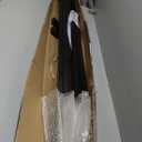 A - Frame Wooden Display Easel - Adjustable Lyre Beechwood Studio Easel Stand Holding Canvas Up to 90", Inclinable Artist Floor Painting Easel for Artwork Painting, Black