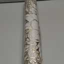 Evevda Gold Placemats Set of 6 Floral Round Placemats Pressed Vinyl Table Mats Waterproof Bulk Table Decor for Parties Holiday Gatherings