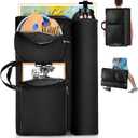 Art Portfolio Backpack, Large 24''L x 18''W Art Supplies Portfolio Case with Handle, Heavy Duty Waterproof Artist Carrying Canvas Bag for Sketching, Poster, Drawing Board, Black