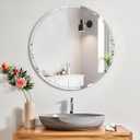 Small Round Wall Mirror, Frameless Circle Mirror, Round Mirror for Wall, Decorative Circle Mirror, Frameless Bathroom Mirror for Wall, Wall Mirror for Living Room, Bedroom, Entryway
