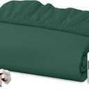 Royale Linens 100% Organic Cotton Fitted Sheet - Percale Weave - Super Soft Deep Pocket Bottom Sheets - Elastic Sheet Full Size - Full Fitted Sheets Only - (54"x75"+15", Hunter Green)