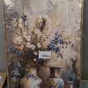 Framed Rustic Farmhouse Floral Canvas Wall Art Blue and White Vase Poster Prints Vintage Still Life Flower Picture Elegant Rural Countryside Painting Wall Decor for Living Room Office Bedroom 16x24in