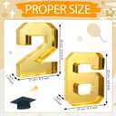 2 Pcs 10" 26 Graduation Number Fillable for Charcuterie Cardboard Charcuterie Letters 2026 Large Number Shaped Food Tray Candy Box for Chocolate Candy School Congrats Grad Party Supplies(Gold)