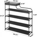 Sywhitta 4-Tier Free Standing Shoe Rack With Storage Boxes - High Capacity Organizer for Corridor, Living Room, Balcony, Bedroom (Black)