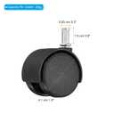 PATIKIL 1.5 Inch Stem Swivel Casters, 10 Pack Nylon 360 Degree Swivel Stem Wheels for Chair Desk Furniture Replacement, Black
