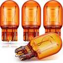4 Pack 7444NA LED Bulbs 7444NA Long Life Miniature Bulbs Amber T20 12v 21/5w Automotive Lighting Reverse Lights Strobe Brake Backup Tail Turn Signal Replacement Interior Lighting Side Lights