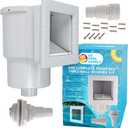 U.S. Pool Supply Standard Thru-Wall Above Ground Pool Skimmer Kit - ABS Construction, Complete Universal Set, Return Fitting, Vacuum Plate, Leaf Basket - Replacement Compatible with SP1091LX Skimmer