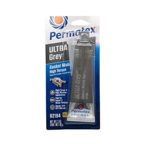 Permatex 82194 Ultra Grey Rigid High-Torque RTV Silicone Gasket Maker, Sensor Safe And Non-Corrosive, For High Torque And Vibration Resistant Applications, 3 Oz