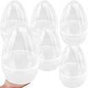 6 Pcs 10 Inch Clear Plastic Easter Eggs Jumbo Transparent White Empty Eggs Fillable for Easter Basket Stuffers Party Supplies