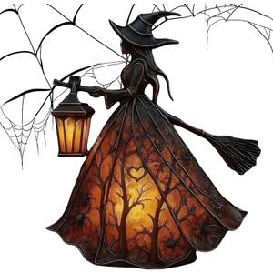 Halloween Witch Lamp, Gothic Spooky Witch Decor with Holding Lantern, Witchy Lamp with Witch Hat Design, Standing Night Light for Home, Porch, Tabletop, Party Decor, for Halloween and Gift(1pc)