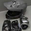 Adult ATV Dirt Bike Helmet with Goggles Gloves & Mask Adjustable Sun Visor Motorcycle Adult Helmet Off-Road Motocross Downhill Moped MX for Unisex-Adult-Gray, L